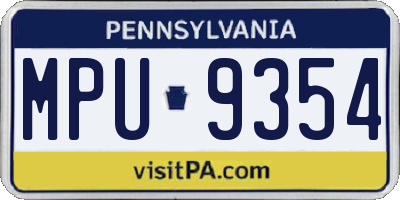 PA license plate MPU9354