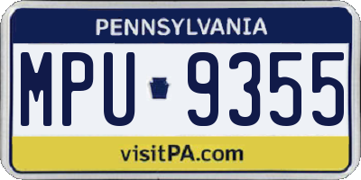 PA license plate MPU9355