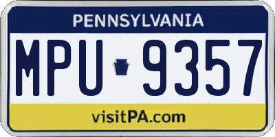 PA license plate MPU9357