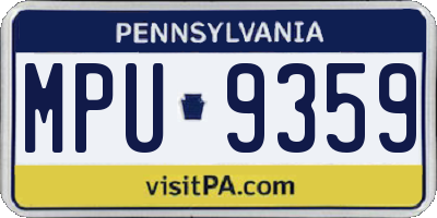 PA license plate MPU9359