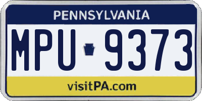 PA license plate MPU9373