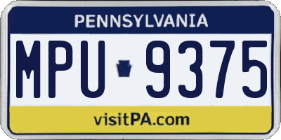 PA license plate MPU9375