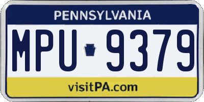 PA license plate MPU9379