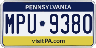 PA license plate MPU9380