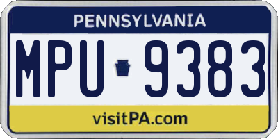 PA license plate MPU9383