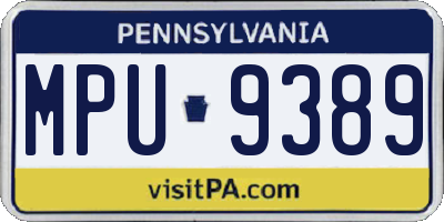 PA license plate MPU9389