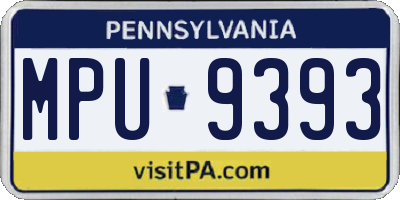 PA license plate MPU9393