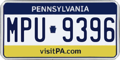 PA license plate MPU9396