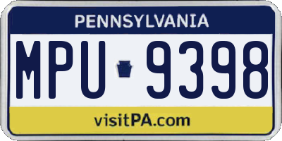 PA license plate MPU9398