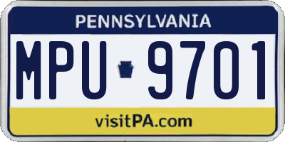 PA license plate MPU9701