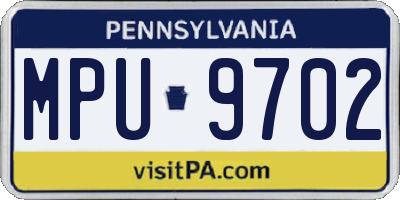 PA license plate MPU9702