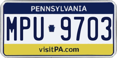 PA license plate MPU9703