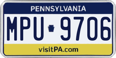 PA license plate MPU9706