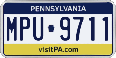 PA license plate MPU9711