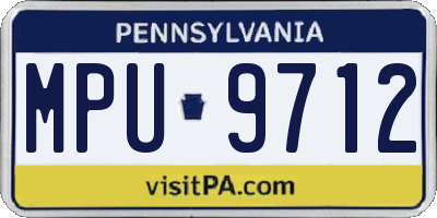 PA license plate MPU9712
