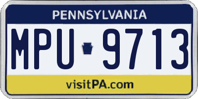 PA license plate MPU9713