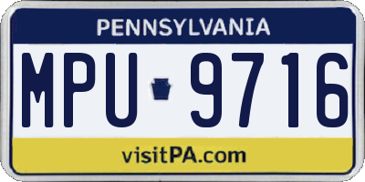 PA license plate MPU9716
