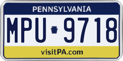 PA license plate MPU9718