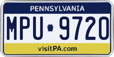 PA license plate MPU9720