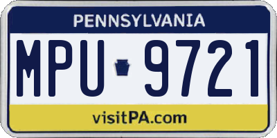 PA license plate MPU9721