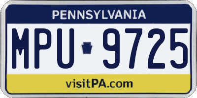 PA license plate MPU9725