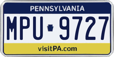 PA license plate MPU9727