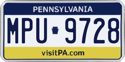 PA license plate MPU9728