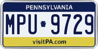 PA license plate MPU9729