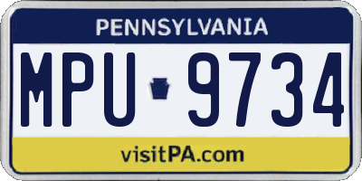 PA license plate MPU9734