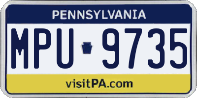 PA license plate MPU9735