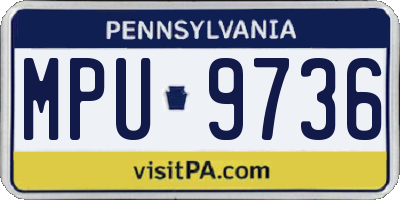 PA license plate MPU9736