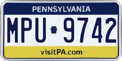 PA license plate MPU9742