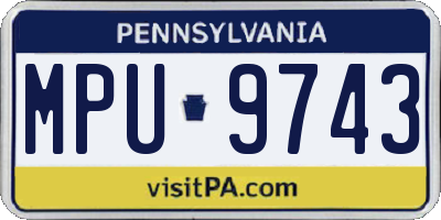 PA license plate MPU9743