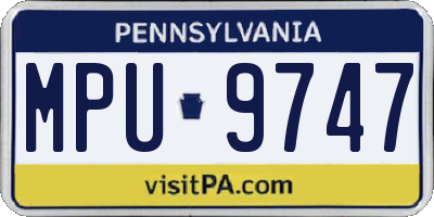 PA license plate MPU9747