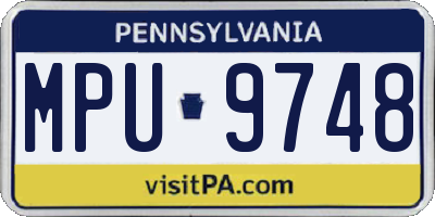 PA license plate MPU9748