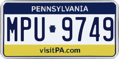 PA license plate MPU9749