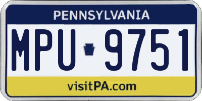 PA license plate MPU9751