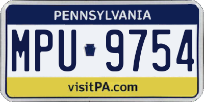 PA license plate MPU9754