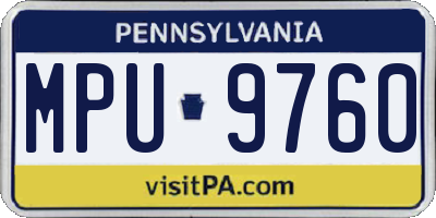 PA license plate MPU9760