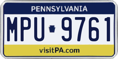 PA license plate MPU9761
