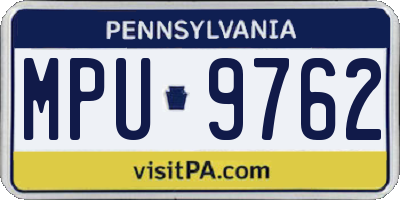 PA license plate MPU9762