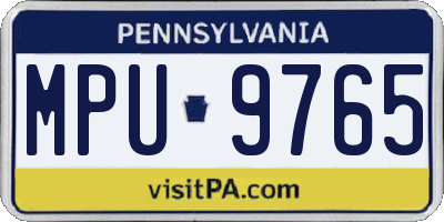 PA license plate MPU9765