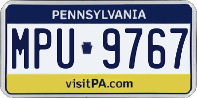 PA license plate MPU9767