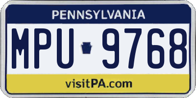 PA license plate MPU9768