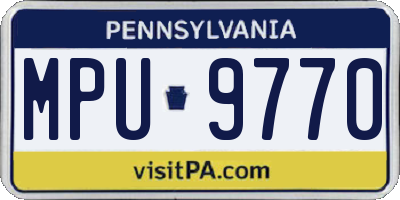 PA license plate MPU9770