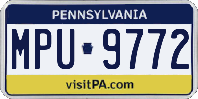 PA license plate MPU9772
