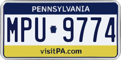 PA license plate MPU9774
