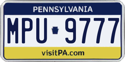 PA license plate MPU9777