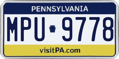 PA license plate MPU9778