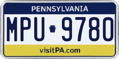 PA license plate MPU9780